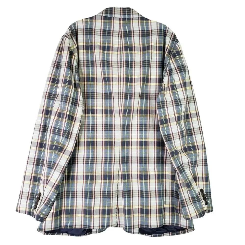 Polo Ralph Lauren Madras Plaid Cotton Sport Coat Blazer Men’s Large Preppy